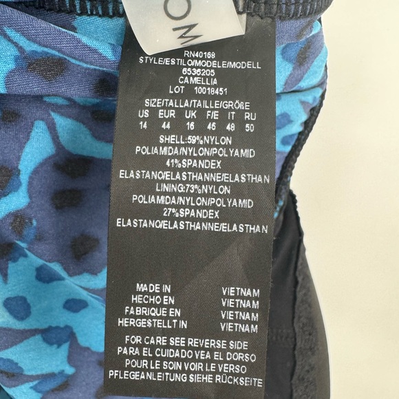 Amoressa Flower Fair Camellia Tankini Top Swimwear Floral Print Size 14 - Picture 10 of 13